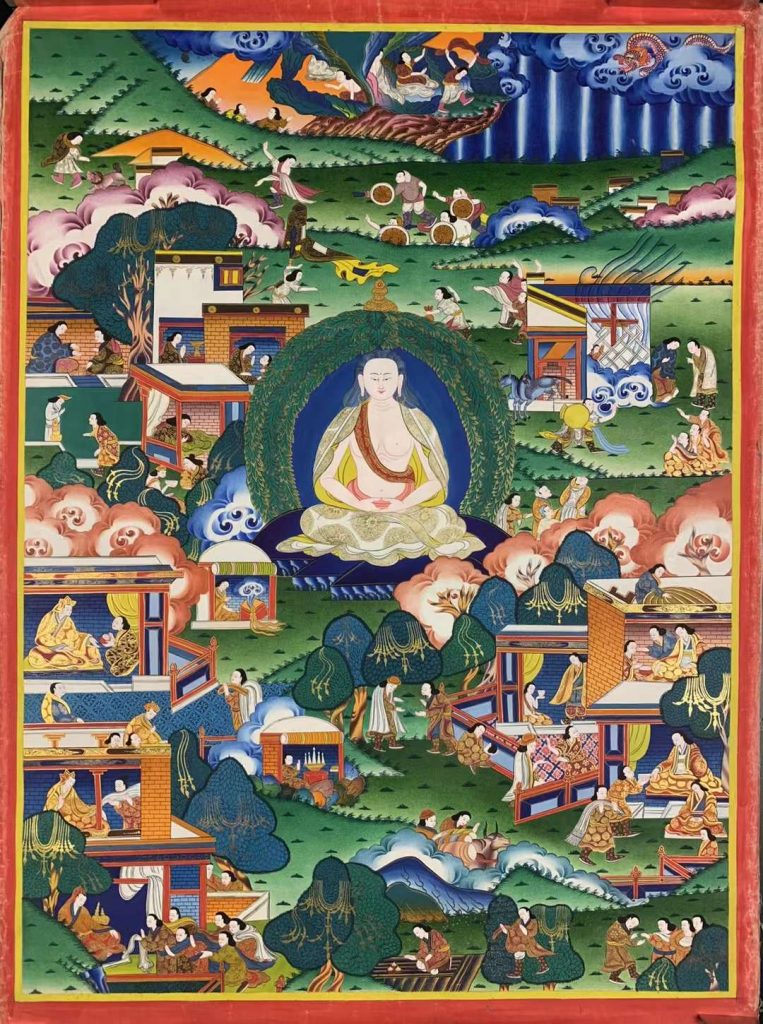 编号173-701844：彩绘唐卡-米拉日巴（90*60CM左右）