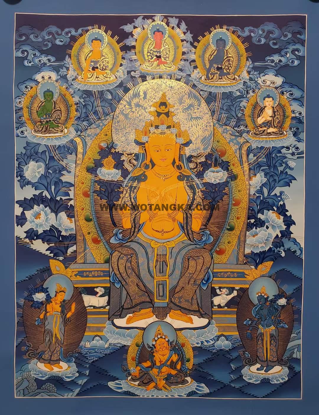 编号173-704743：蓝金唐卡-弥勒佛（75*55CM左右）