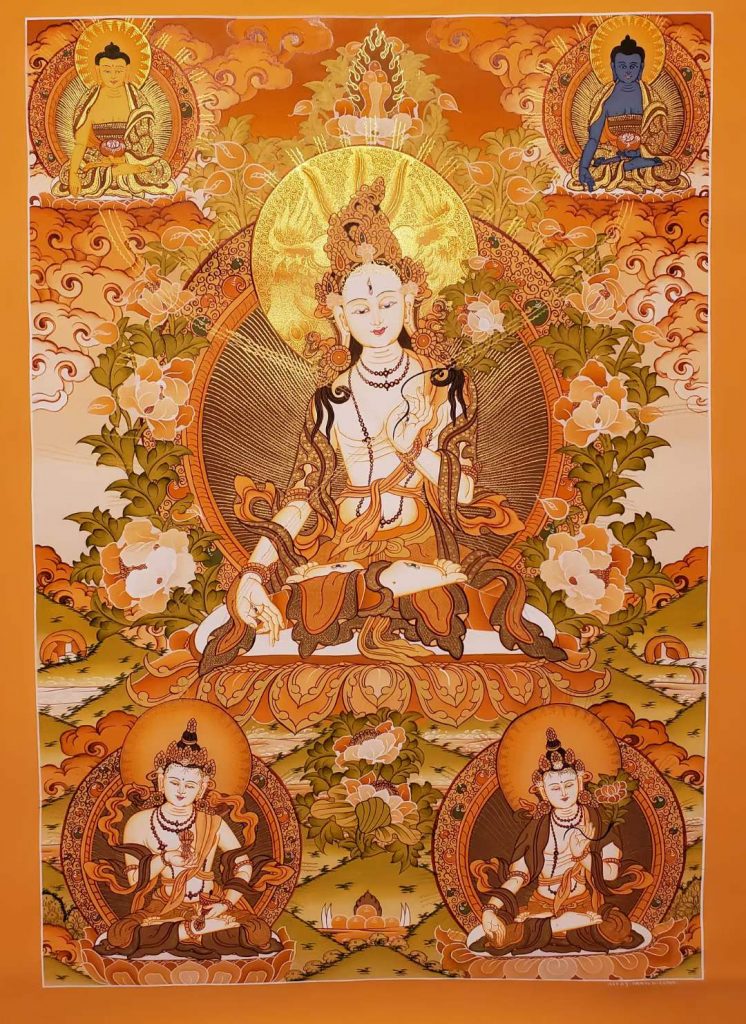编号173-712186：彩绘唐卡-白度母（75*55CM左右）