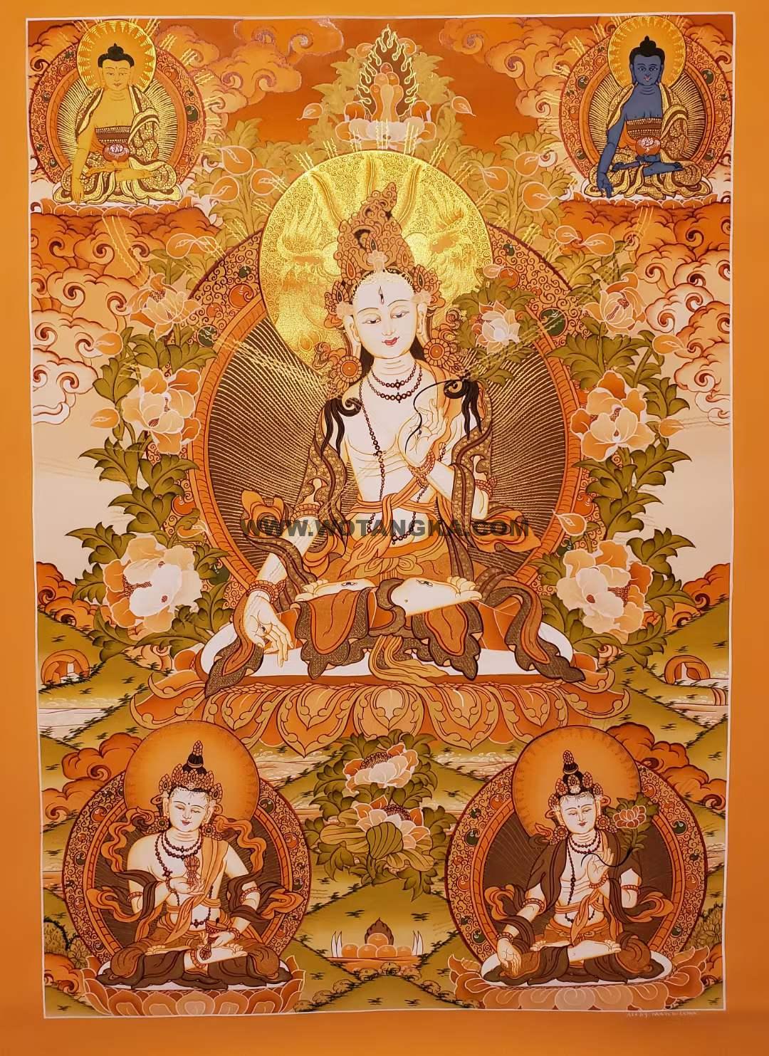 编号173-712186：彩绘唐卡-白度母（75*55CM左右）