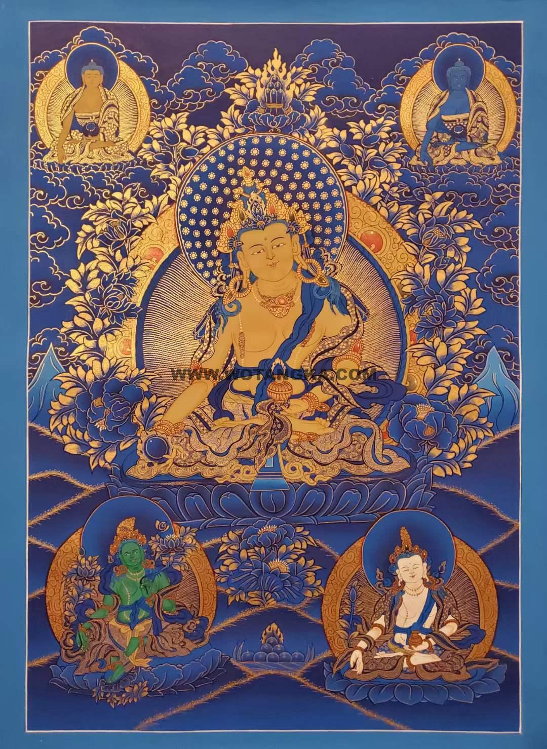 编号173-854277:蓝金唐卡-地藏王菩萨(75*55CM左右)