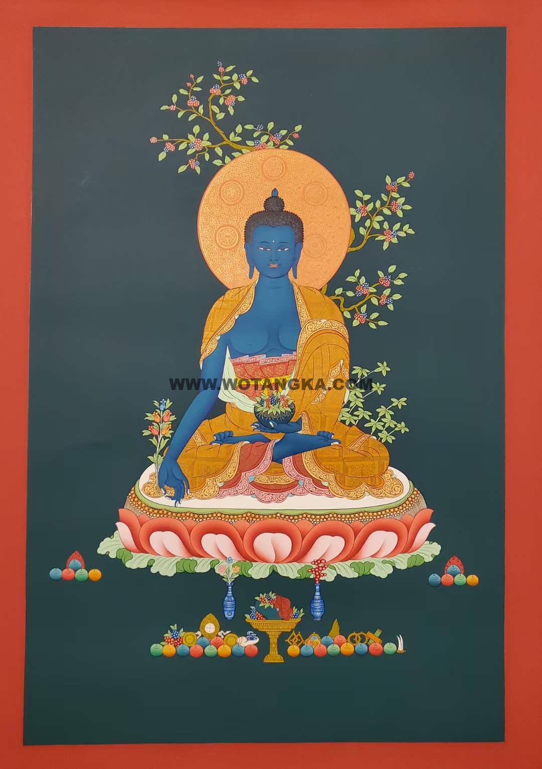 编号173-912486:彩绘唐卡-药师佛(75*55CM左右)