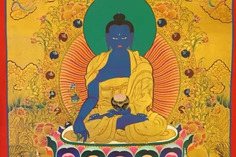 编号182-915233：黄金唐卡-药师佛（75*50CM左右）