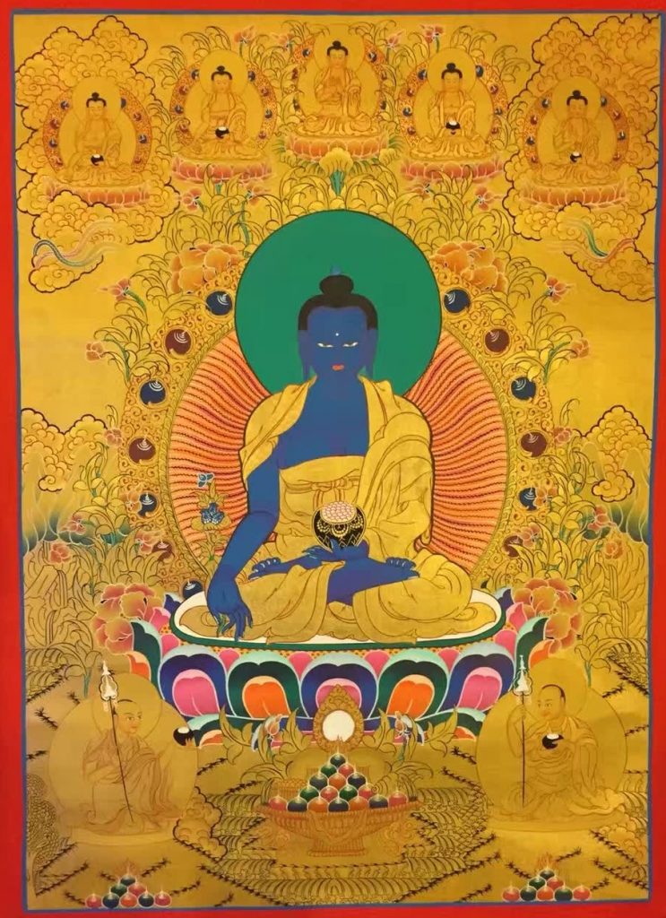 编号182-915233：黄金唐卡-药师佛（75*50CM左右）