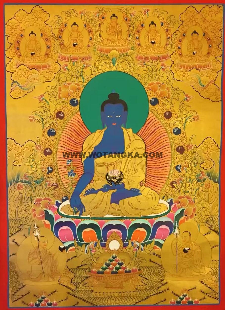 编号182-915233:黄金唐卡-药师佛(75*50CM左右)