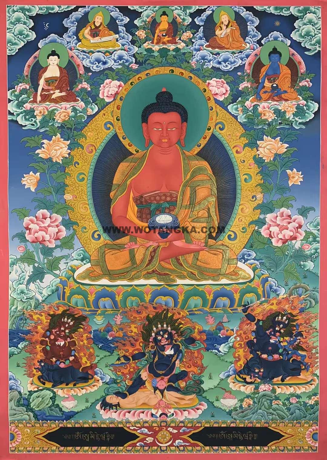 编号182-152284：彩绘唐卡-阿弥陀佛（110*80CM左右）