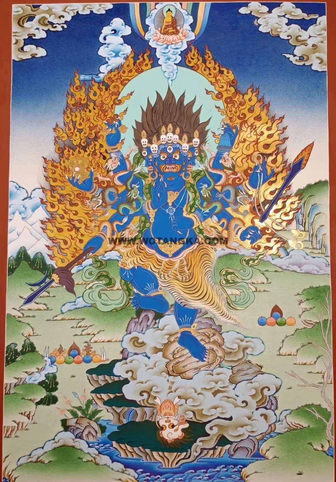 编号182-190366:彩绘唐卡-秽迹金刚(75*55CM左右)
