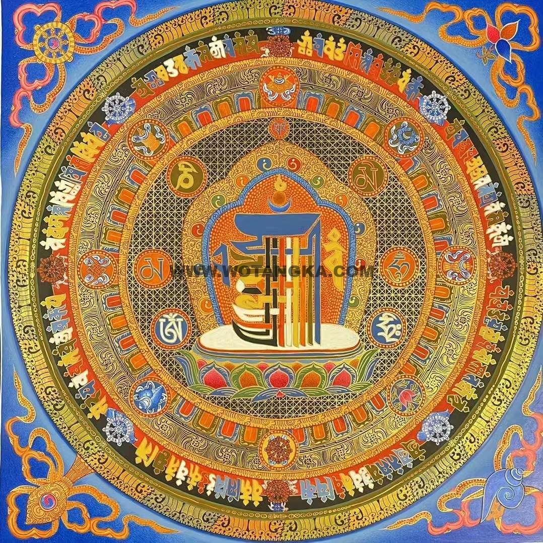 编号182-468426：彩绘唐卡-十相自在坛城（100*100CM左右）