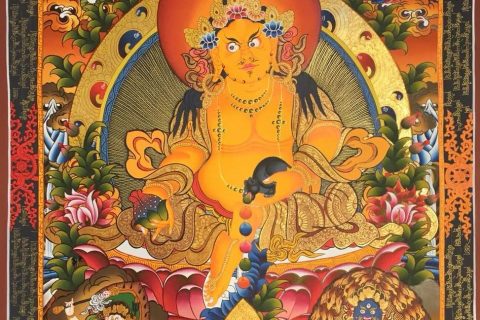 编号182-504386：彩绘唐卡-五方财神（70*50CM左右）