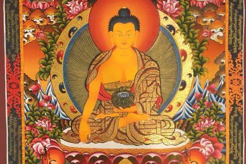 编号182-533816：彩绘唐卡-释迦牟尼佛（70*50CM左右）