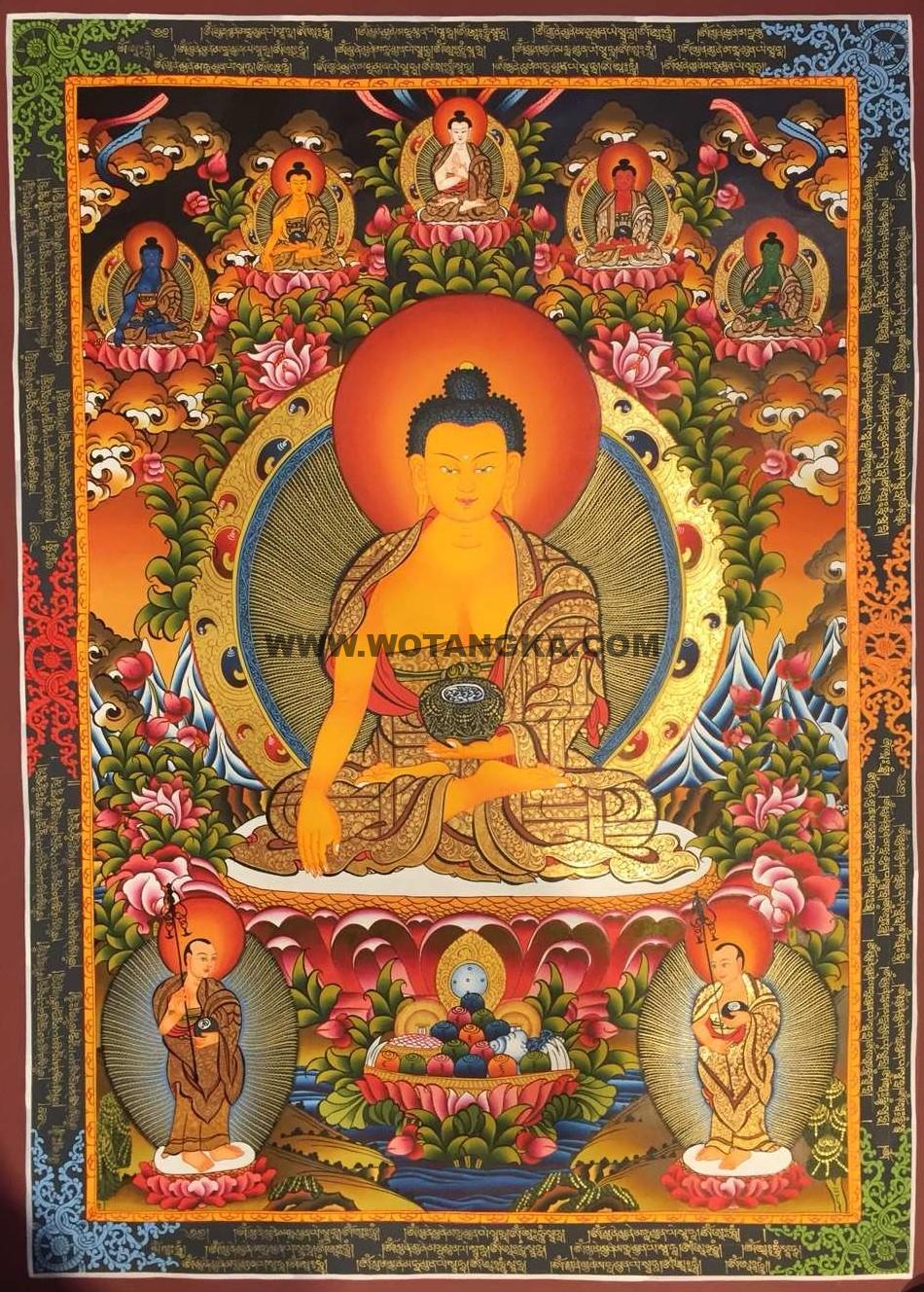 编号182-533816:彩绘唐卡-释迦牟尼佛(70*50CM左右)