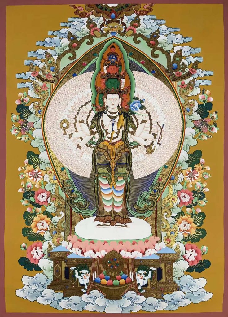 编号182-578728：彩绘唐卡-千手观音（75*50CM左右）