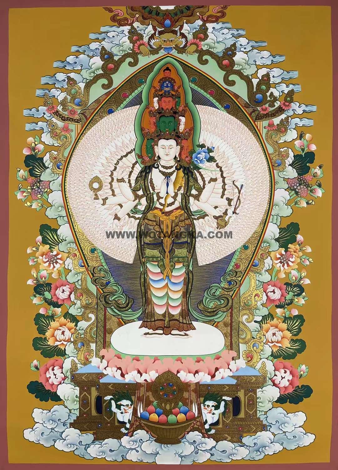 编号182-578728:彩绘唐卡-千手观音(75*50CM左右)