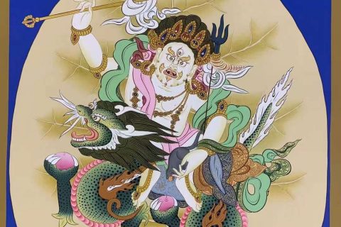 编号182-752056：彩绘唐卡-白财神（60*45CM左右）