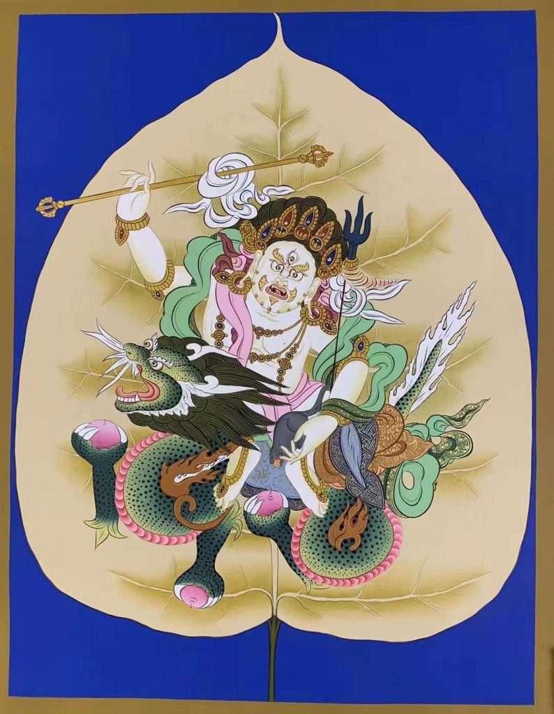 编号182-752056：彩绘唐卡-白财神（60*45CM左右）