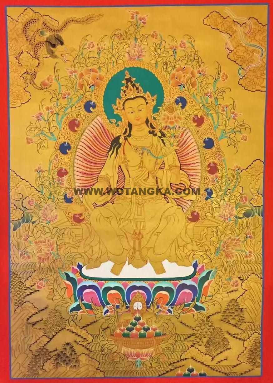 编号182-826102：黄金唐卡-天冠弥勒佛（75*50CM左右）