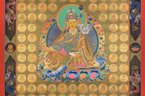 编号182-889391：黄金唐卡-莲花生大士（100*70CM左右）