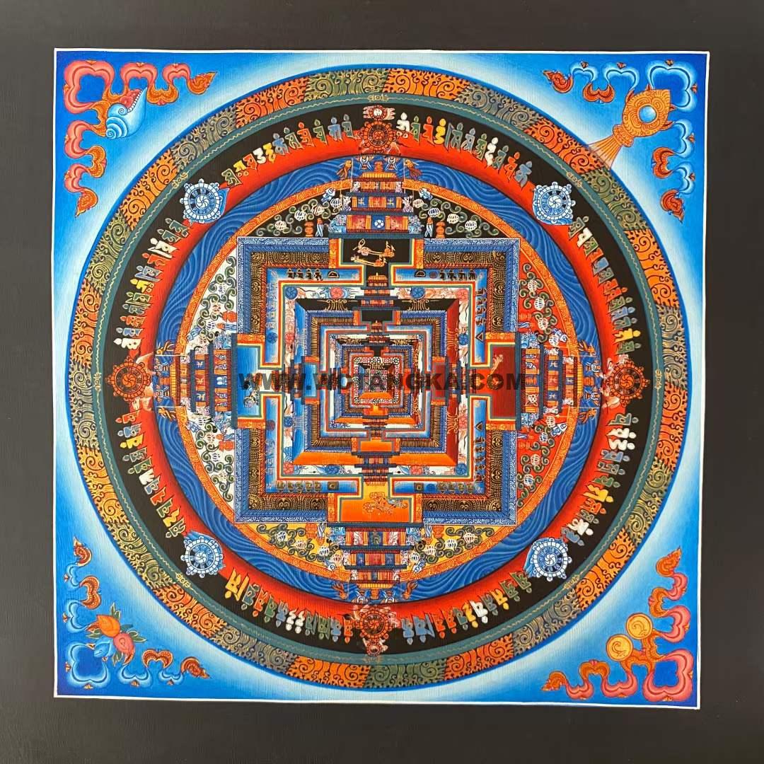 编号191-206921：彩绘唐卡-时轮金刚坛城（28*28CM左右）