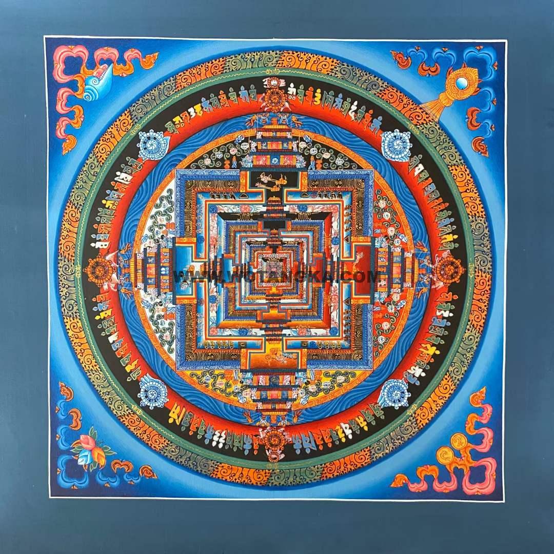 编号191-235169：彩绘唐卡-时轮金刚坛城（28*28CM左右）