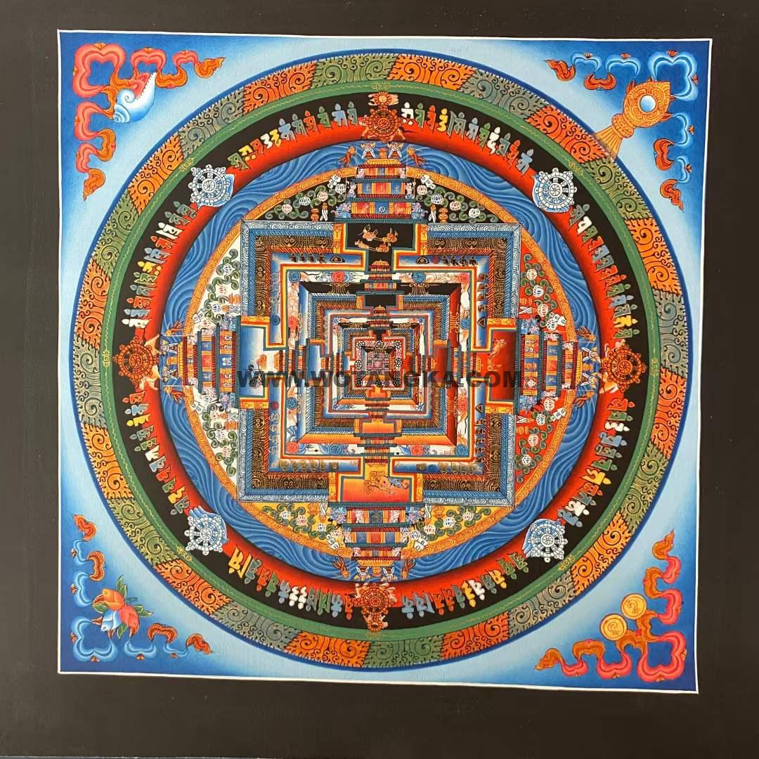 编号191-315800：彩绘唐卡-时轮金刚坛城（28*28CM左右）