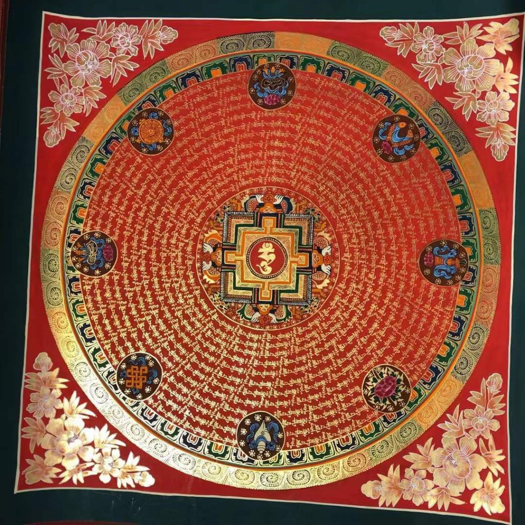 编号191-691392:彩绘唐卡-吉祥八宝坛城(70*70CM左右)