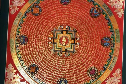 编号191-691392：彩绘唐卡-吉祥八宝坛城（70*70CM左右）