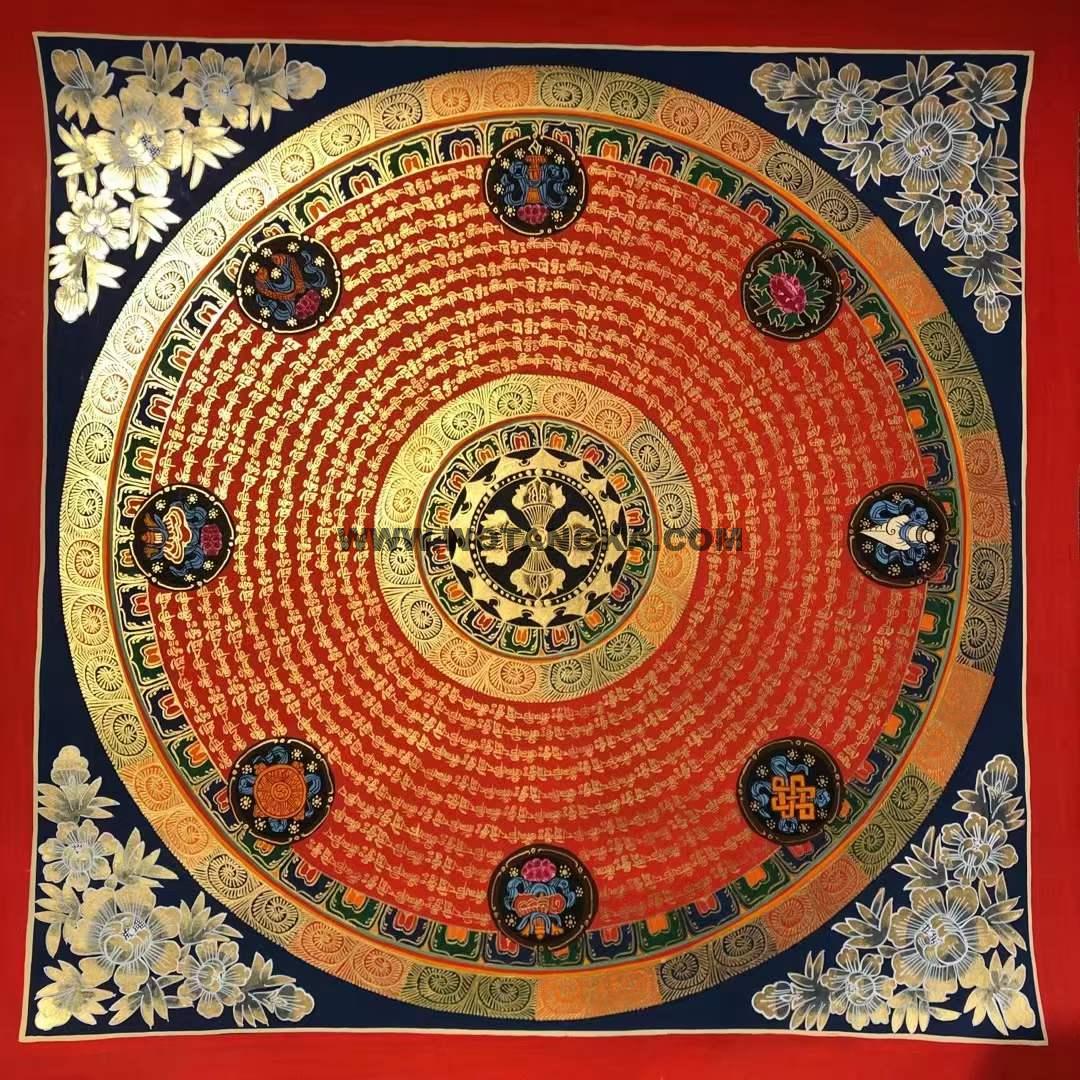 编号191-729832：彩绘唐卡-吉祥八宝坛城（70*70CM左右）