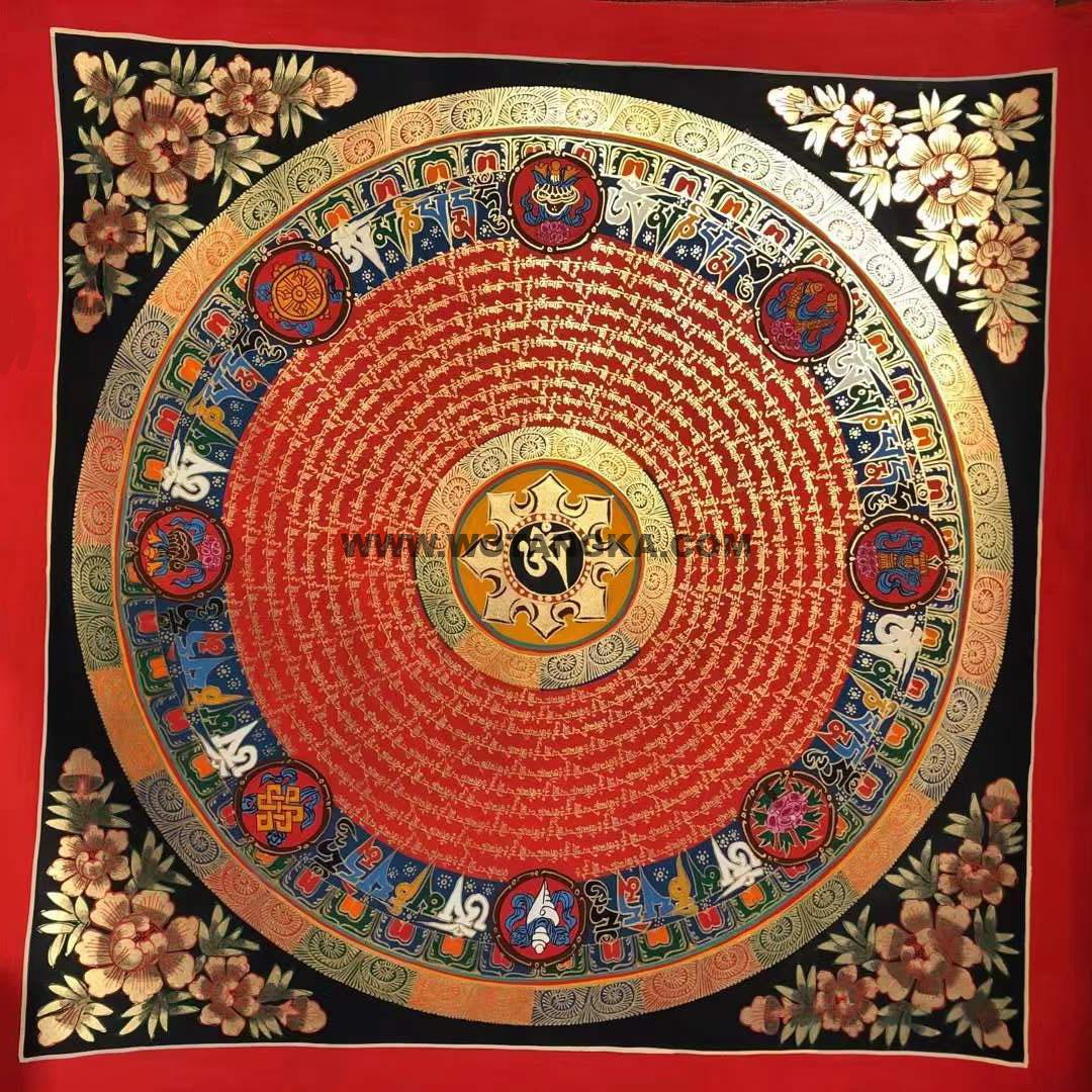 编号191-750452：彩绘唐卡-吉祥八宝坛城（70*70CM左右）