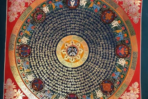 编号191-807494：彩绘唐卡-吉祥八宝坛城（70*70CM左右）