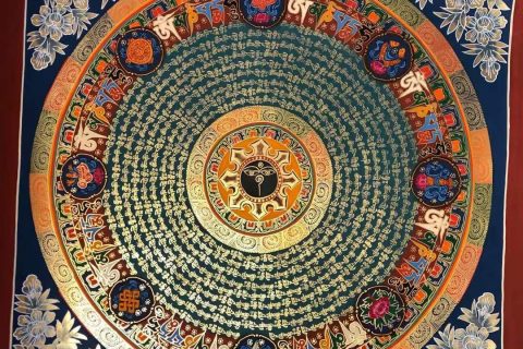 编号191-849152：彩绘唐卡-吉祥八宝坛城（70*70CM左右）