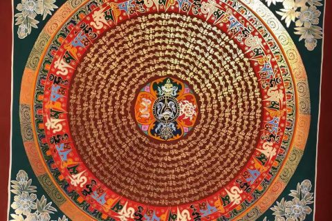 编号191-854530：彩绘唐卡-吉祥八宝坛城（70*70CM左右）
