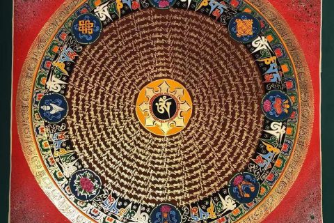 编号191-890557：彩绘唐卡-吉祥八宝坛城（70*70CM左右）