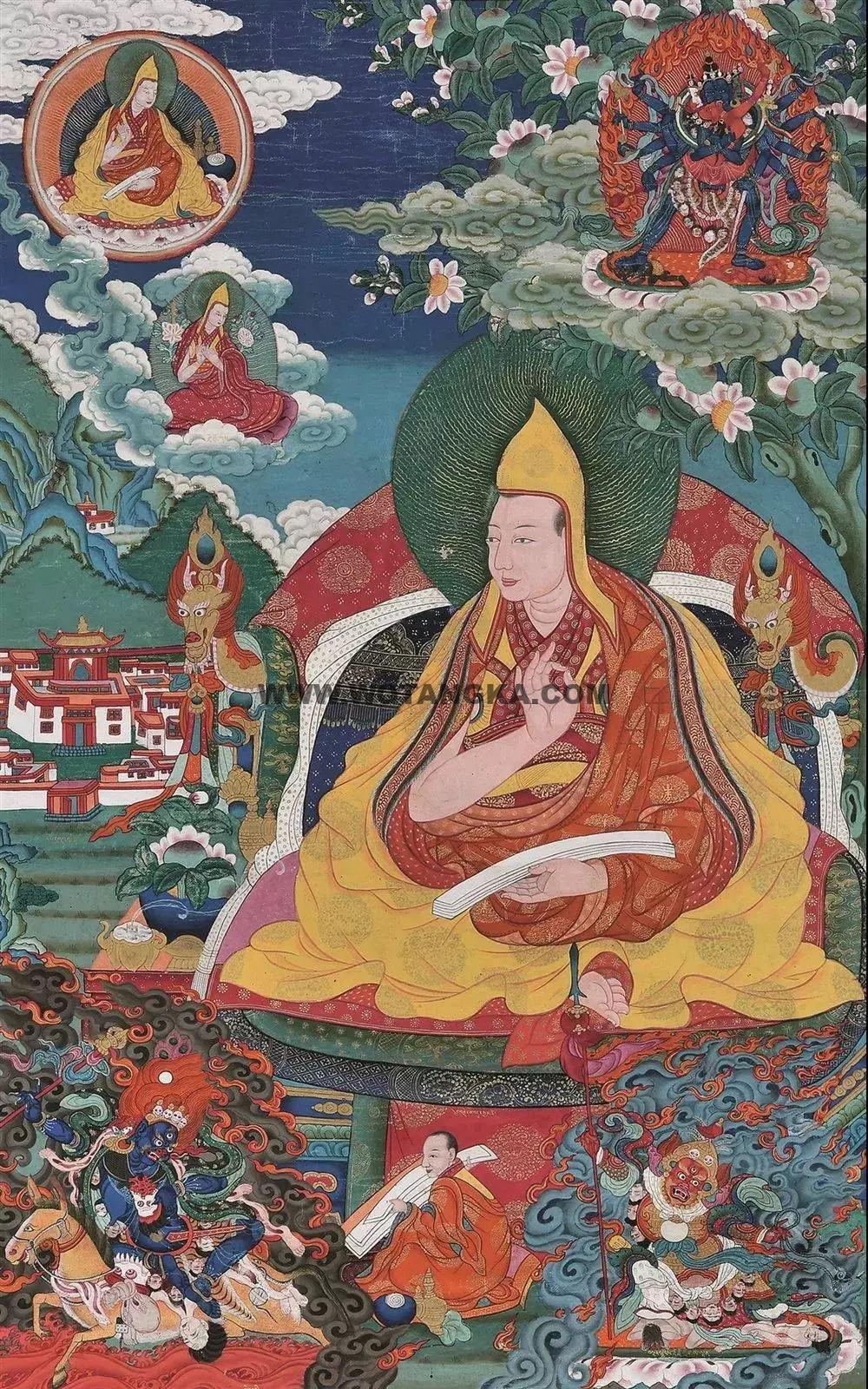 沃唐卡编号AC14354：二世达赖根敦嘉措