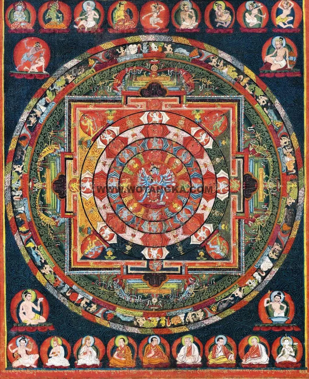 沃唐卡编号AC17610：胜乐金刚六十二尊坛城