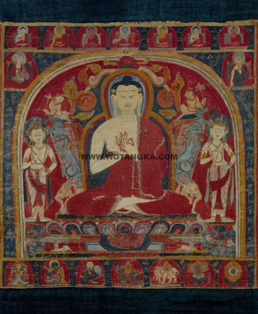 沃唐卡编号AC22692：释迦牟尼佛·说法印