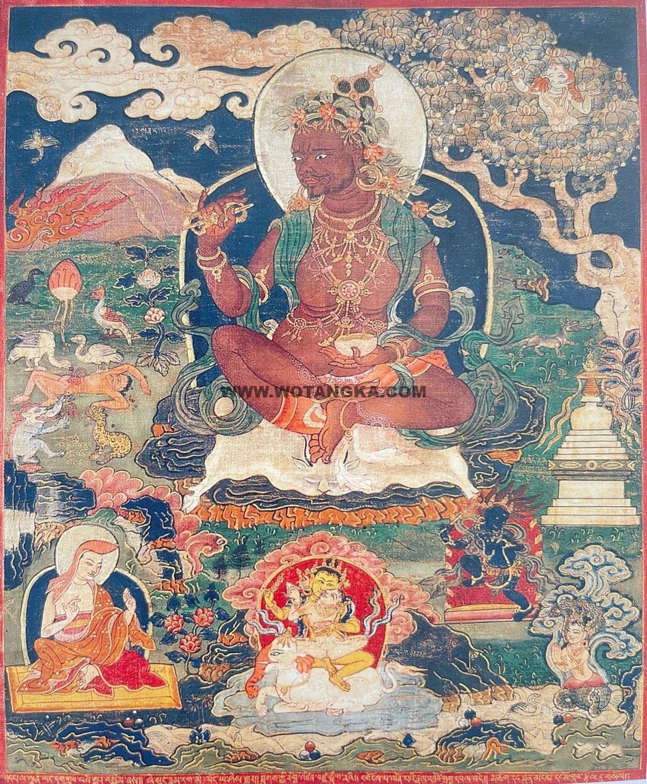 沃唐卡编号AC23694：大成就者·吽嘎拉