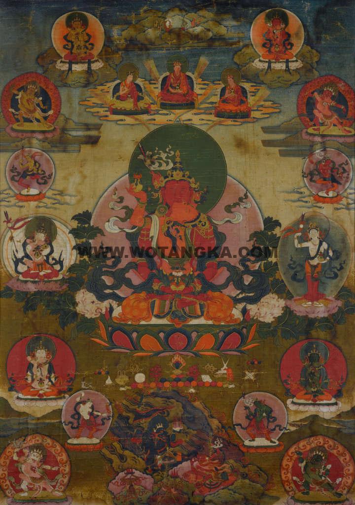 沃唐卡编号AC25494:无量寿佛双身像
