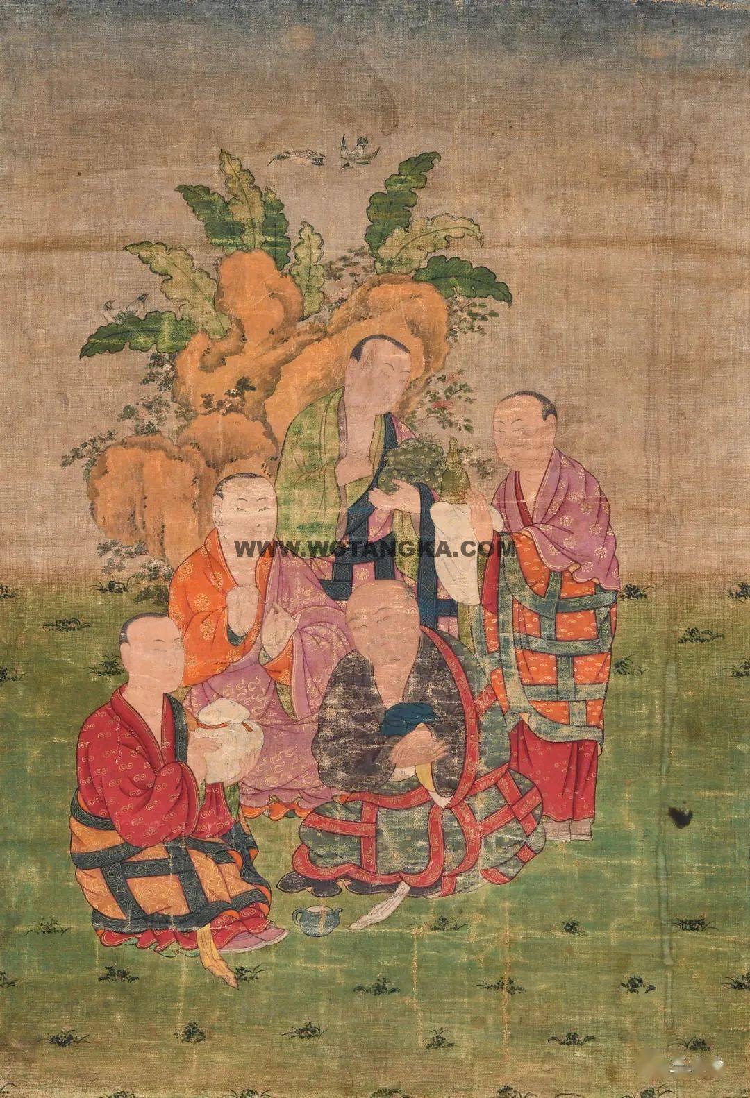 沃唐卡编号AC31691：却英多杰风格·罗汉图