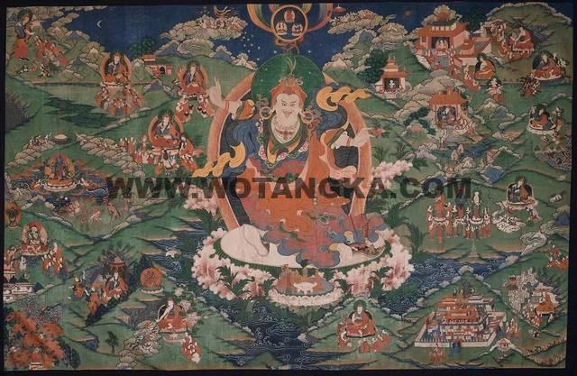 沃唐卡编号AC31697：莲花生大士·莲师八相