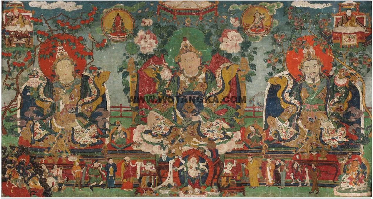 沃唐卡编号AC32423：松赞干布·赤松德赞·赤热巴巾