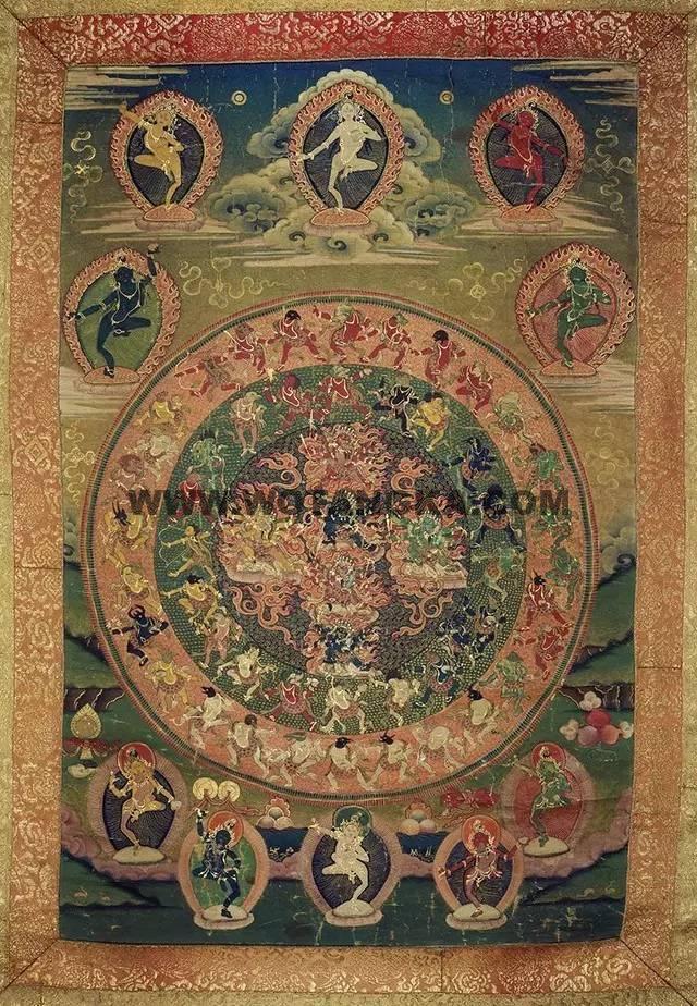 沃唐卡编号AC33118：中阴文武百尊·忿怒尊