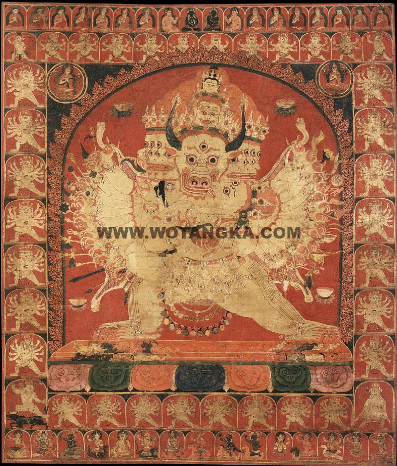 沃唐卡编号AC39625：大威德怖畏金刚