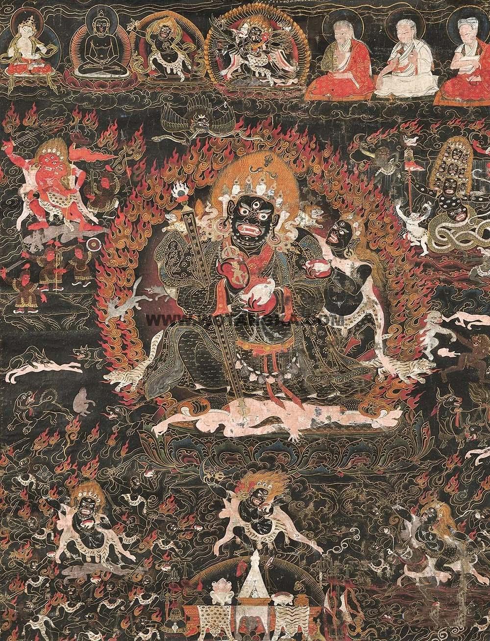 沃唐卡编号AC41913：宁玛派护法·贡布玛宁