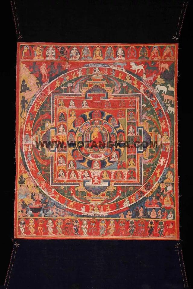 沃唐卡编号AC42042：释迦牟尼佛坛城