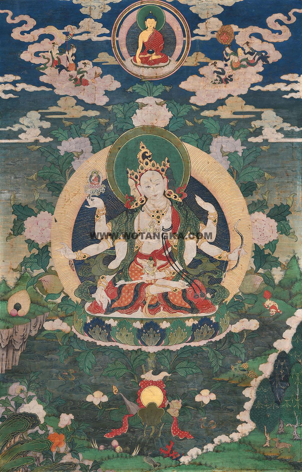 沃唐卡编号AC52913：尊胜佛母