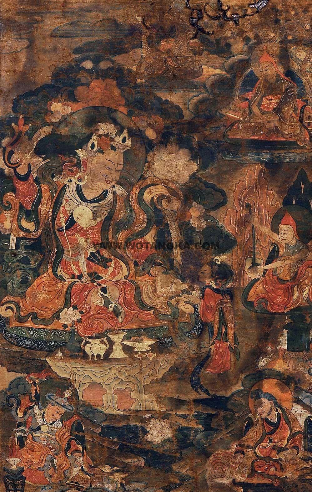 沃唐卡编号AC56096：莲花生大士·古汝爱慧上师