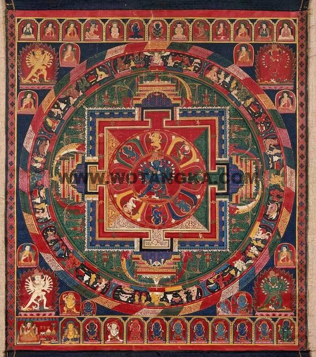 沃唐卡编号AC65160：喜金刚坛城