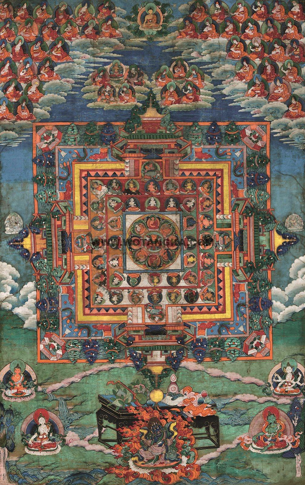 沃唐卡编号AC71182：药师佛坛城