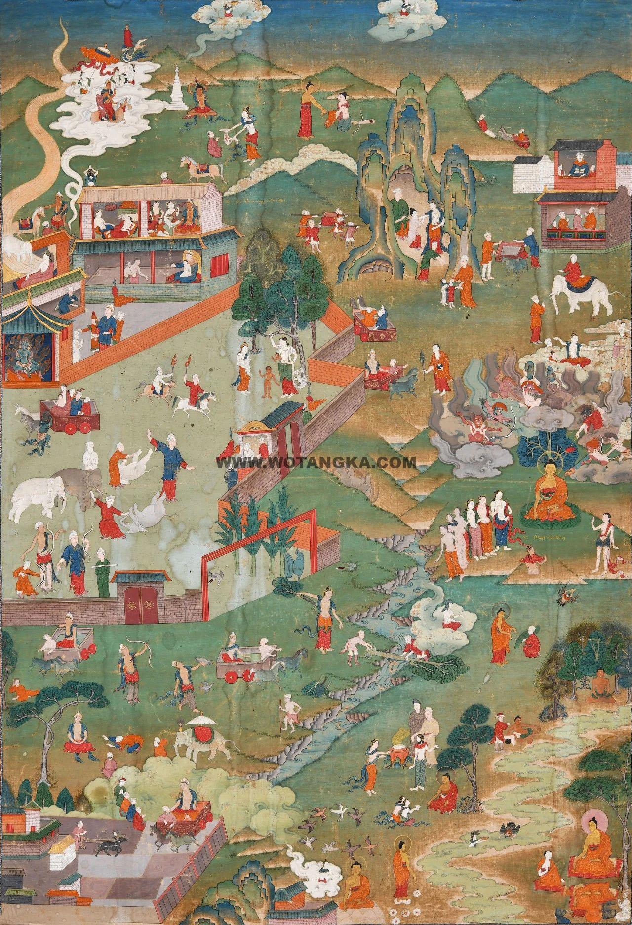 沃唐卡编号AC84463:释迦牟尼佛源流图