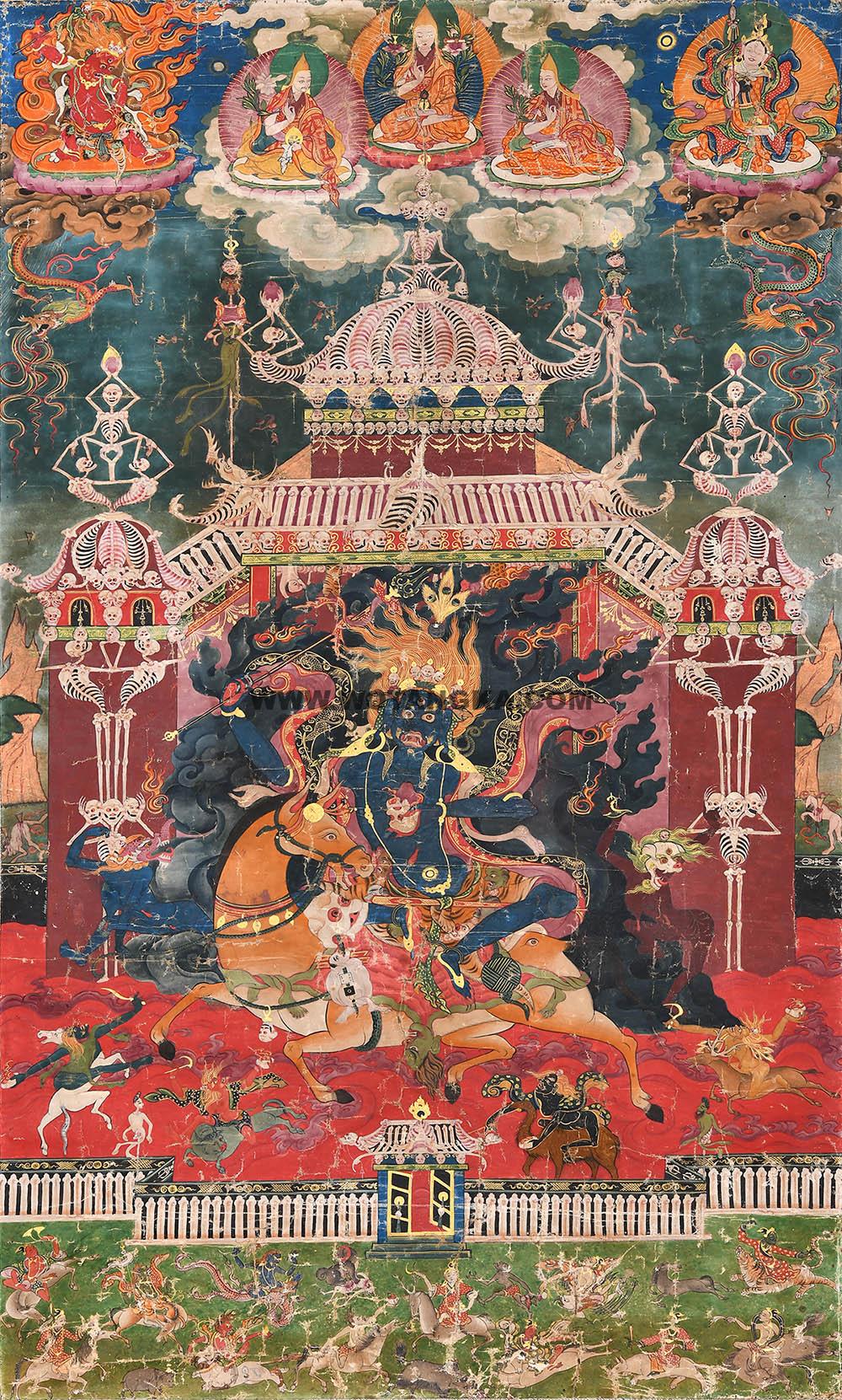 沃唐卡编号AC93056：吉祥天母·秘密宫殿
